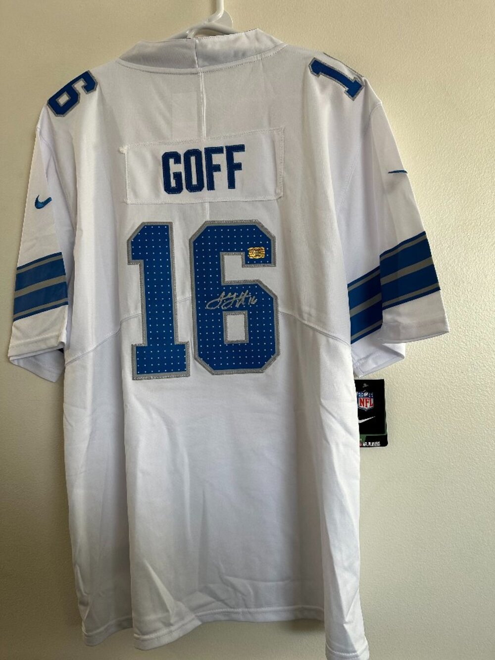 JARED GOFF SIGNED DETROIT LIONS QB AUTOGRAPHED NIKE FOOTBALL JERSEY W/COA XL 766